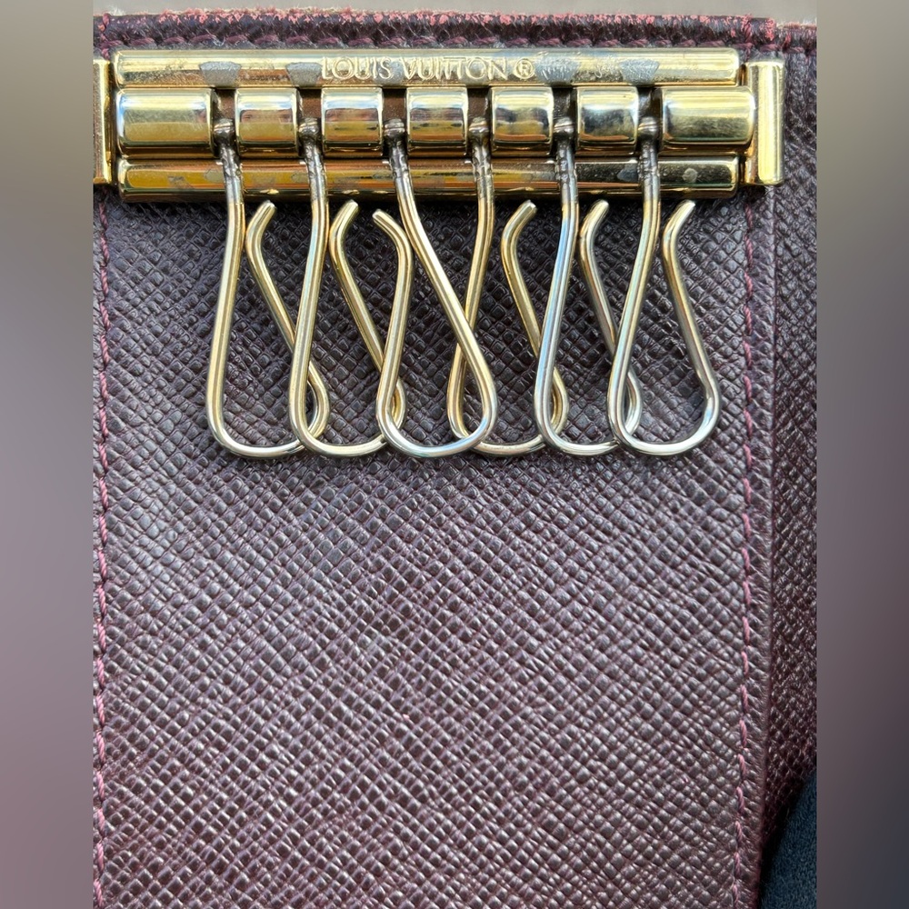Louis Vuitton monogram Idylle canvas 6 ring key holder / card holder burgundy - Picture 12 of 16